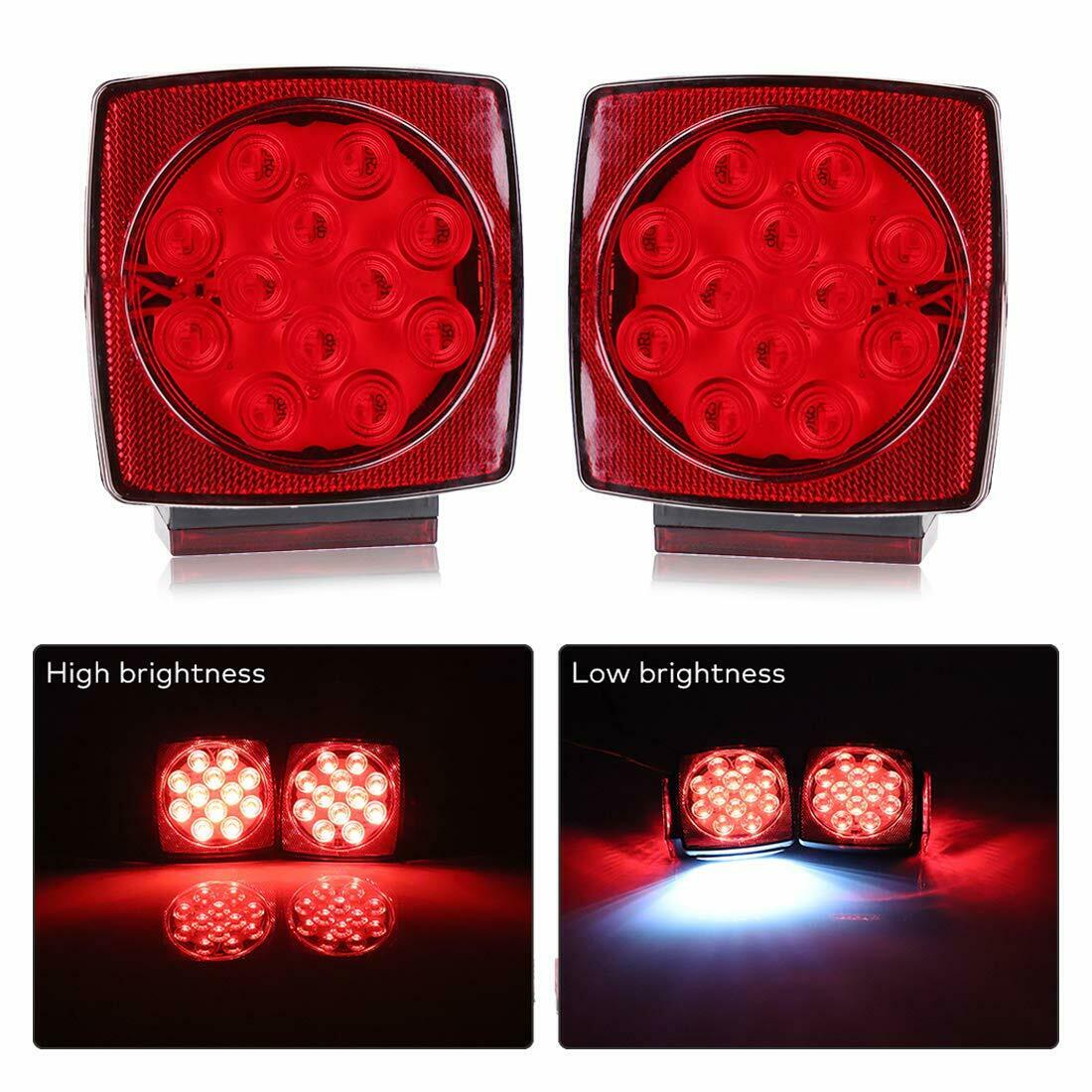 2 x 12v ledet tilhengerstopp bremsesving baklys til lastebil båt jeep lastebil universell