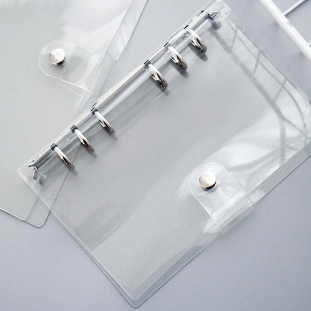 A5 A6 A7 Transparent File Folder 6 Round Ring Soft PVC Binder Loose Leaf Notebook Cover Folder Protector with Snap Button