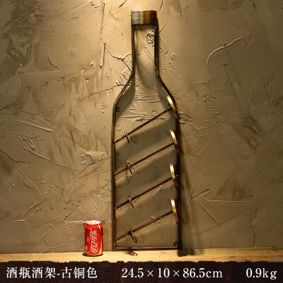Repisa de hierro para colgar botellas de vino, marco de pared decorativo de metal, accesorios para bar, bares, champán, ideas europeas: copper