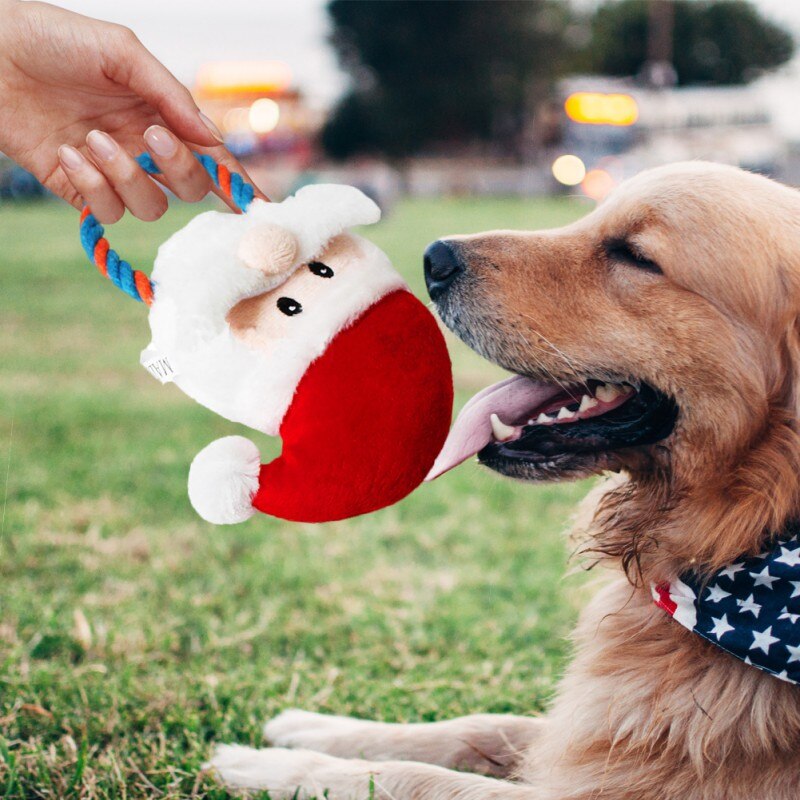 Honden Chew Speelgoed Kerst Santa Wearable Honden Molaire Speelgoed Vormige Sussen Oplossen Grappig Speelgoed Voor Kleine Honden