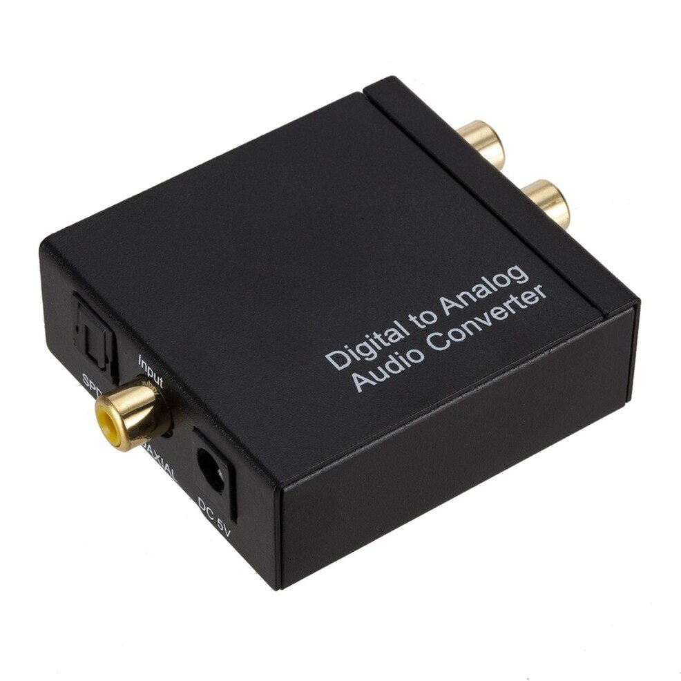 LccKaa-Jack Coaxial de 3,5 MM de fibra óptica Digital a Audio analógico, convertidor Aux Rca L/R, amplificador decodificador de Audio Digital Spdif