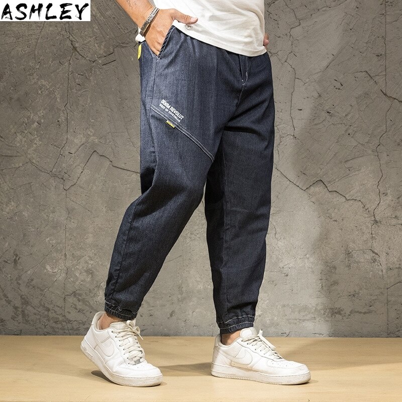 Bukser ungdom denim plus size menn ni-punkts bukser plus size bukser tide oversized jean menn bukser mote