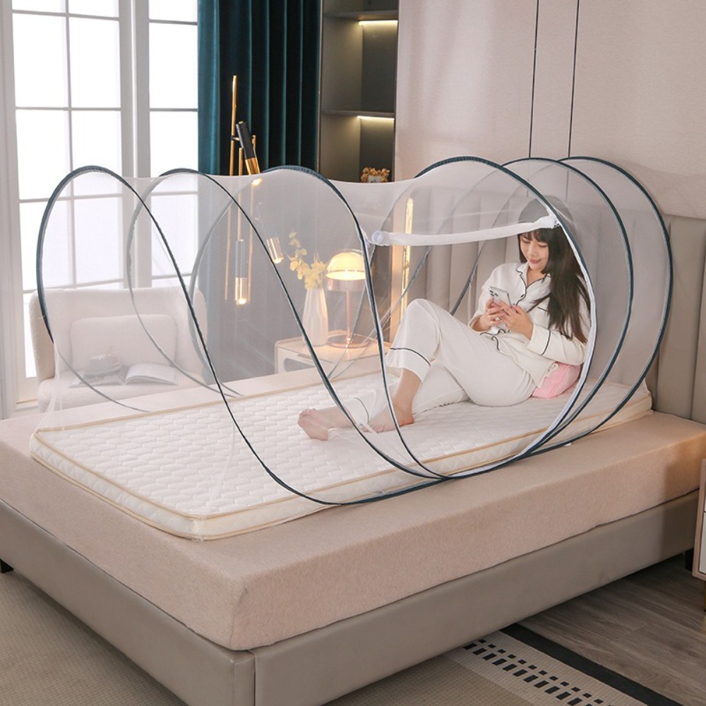 Klamboe voor uitstapjes Opvouwbaar anti-muggen-insectennet voor hoofdslapen Draagbaar enkel klamboe voor bed Zomer