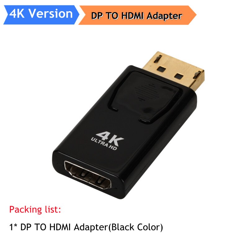 4K Displayport Naar Hdmi-Compatibel Adapter Converter Display Port Male Dp Naar Vrouwelijke Hdtv Kabel Adapter Video Audio voor Pc Tv 1.8M: Adapter 4K