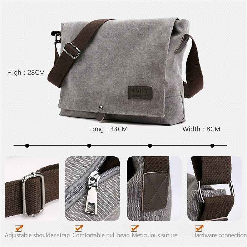 Manet Canvas Mannen Aktetas Medium Crossbody Schouder Messenger Bags Man Zakelijke Tas Casual Solid Multi Functie Draagbare Tassen