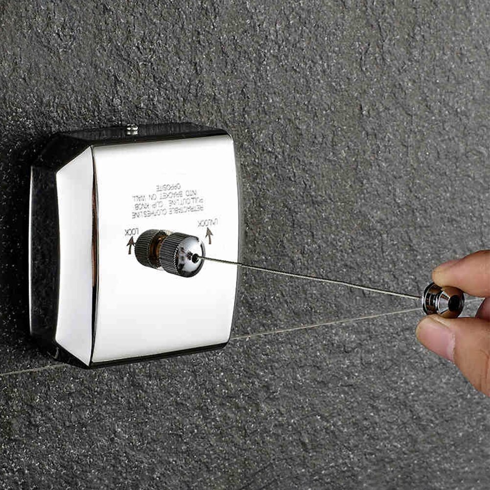 2.8m Shower Retractable Clothesline Stainless Steel Household Punch-free Accessories Laundry Storage Bathroom Space Saving Hotel