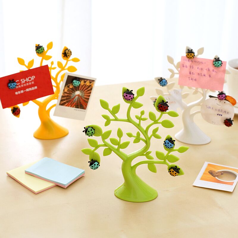 ladybug fridge magnet + 1PCS lucky tree photo clip notes folder microwave refrigerator magnets stickers hoem decor63750