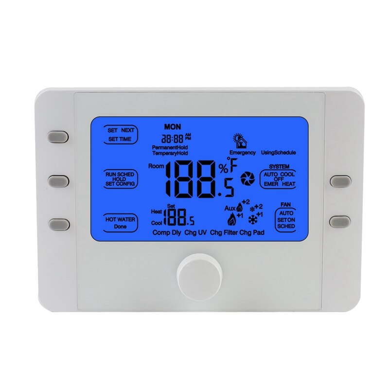 Hy818 Large Lcd Display Smart Programmable Home 24V Heat Pump Single/Multi Stage Digital Thermostat: Default Title