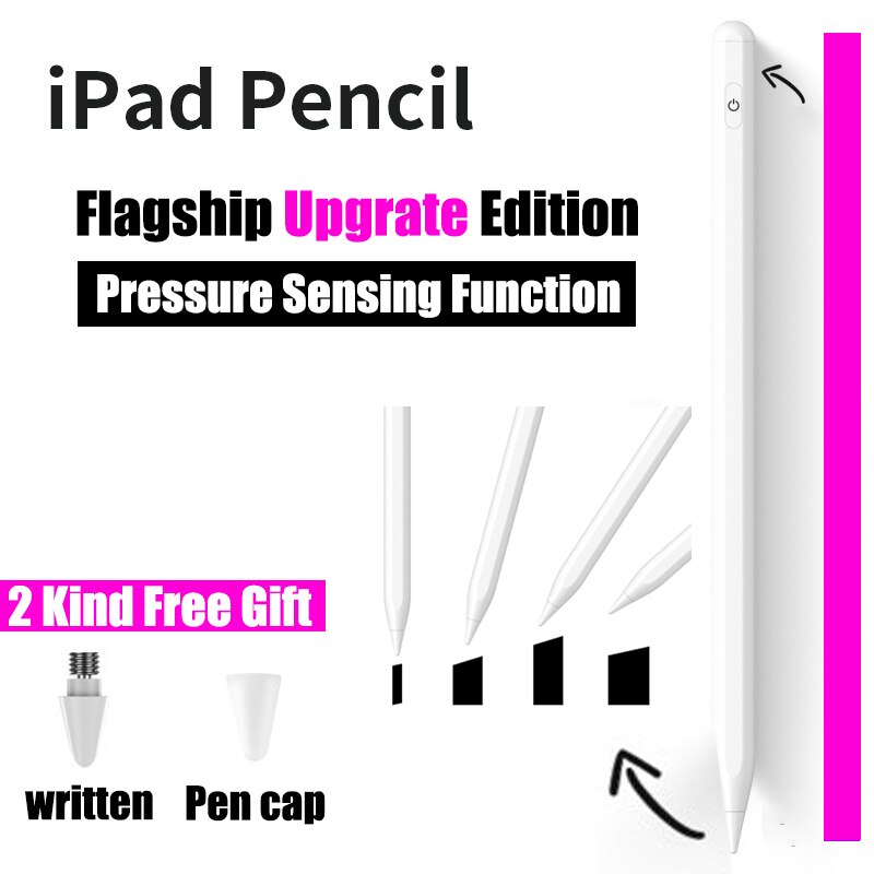 För ipad penna apple penna 2 1 för ipad air 3 mini 5 7 6 10.5 10.2 7.9 stylus penna för ipad pro 11 12.9 ipad tillbehör: Uppgradera vitt