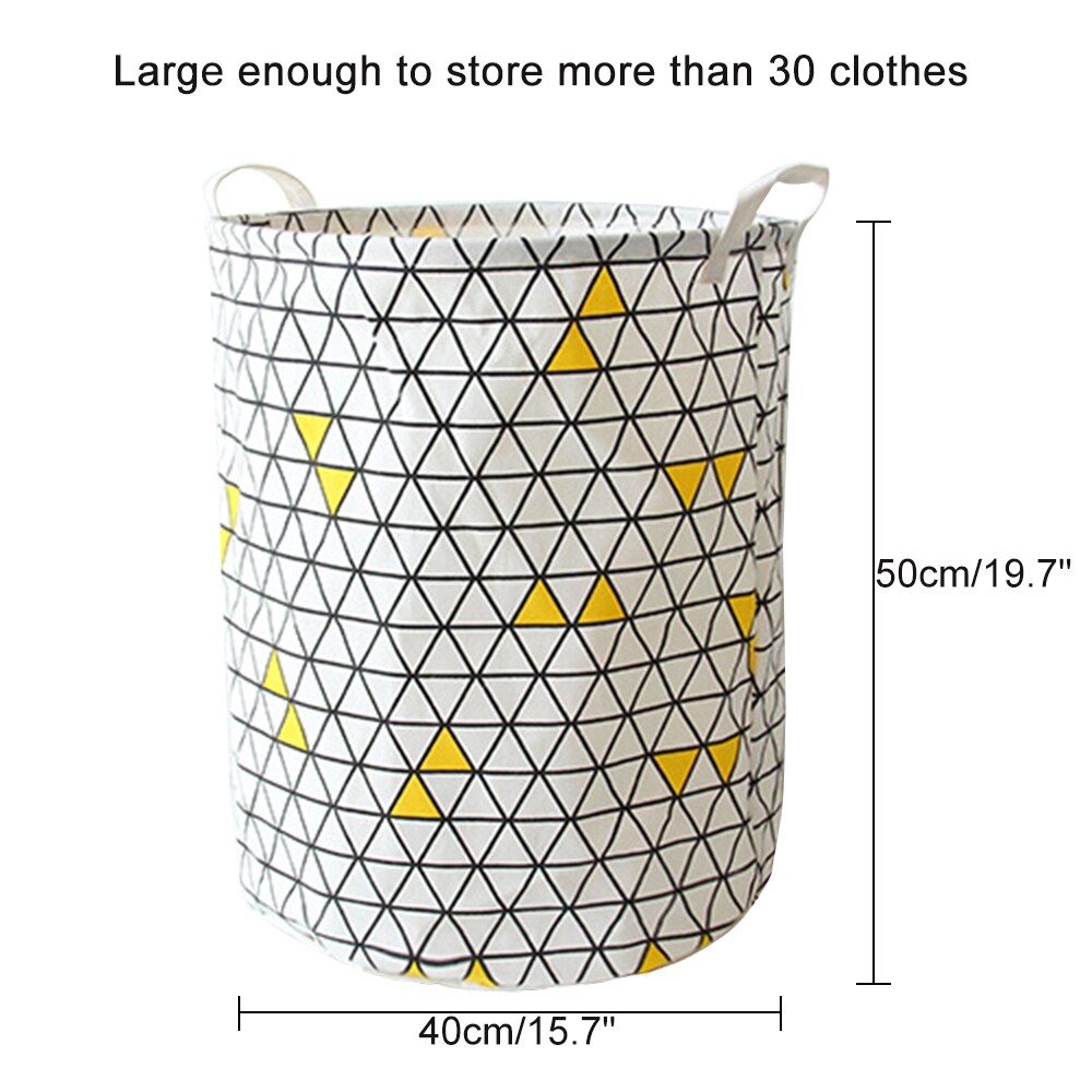40x50cm Geometric Folding Laundry Basket Round Storage Bin Bag Hamper Collapsible Clothes Bucket Organizer Large Capacity