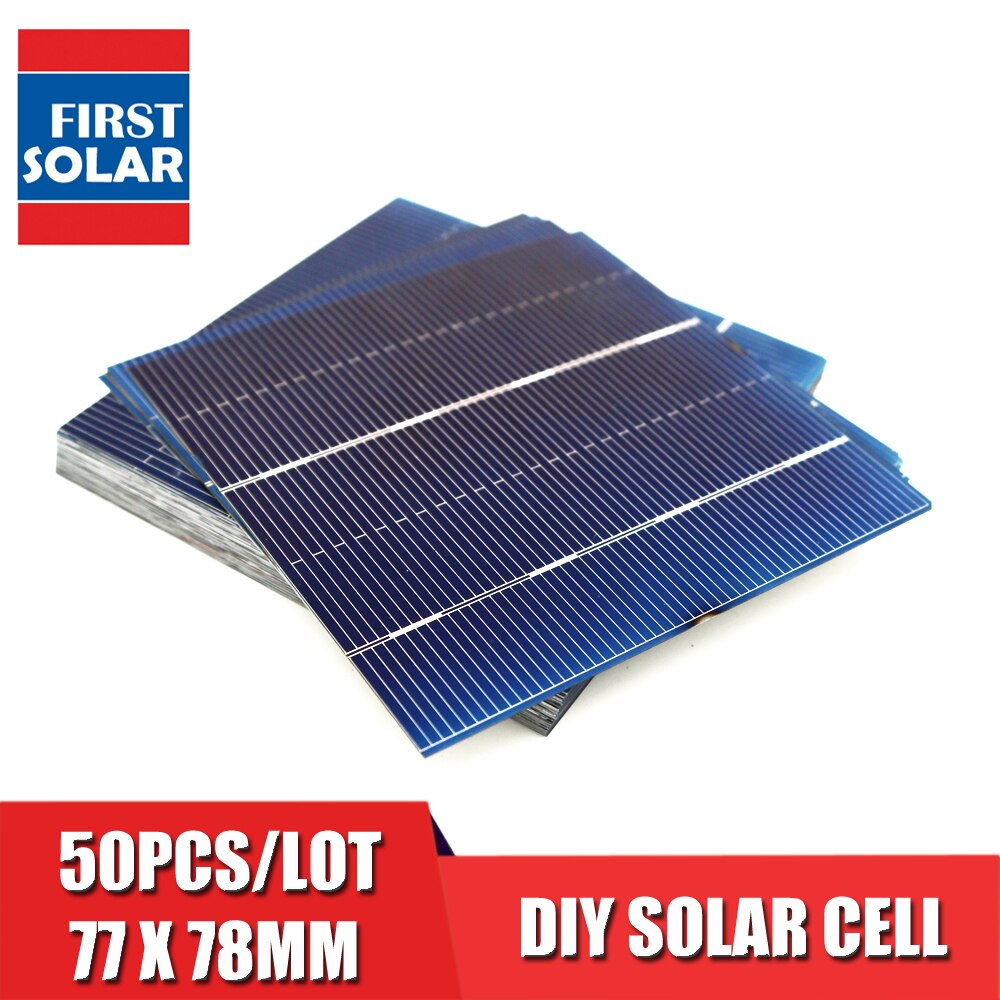 50 Pcs 78X77 Mm Diy Solar Battery Charger Painel Zonnepaneel Diy Zonnecellen Polykristallijne Fotovoltaïsche Module