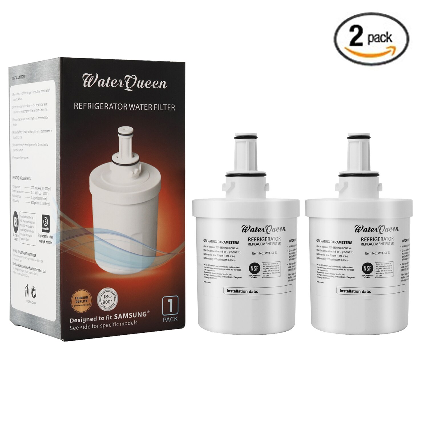 Aqua-pure Plus-filtro de agua para refrigerador, repuesto de productos Samsung, DA29-00003F, DA29-00003G, DA29-00003B, DA29-00003A, 2 paquetes