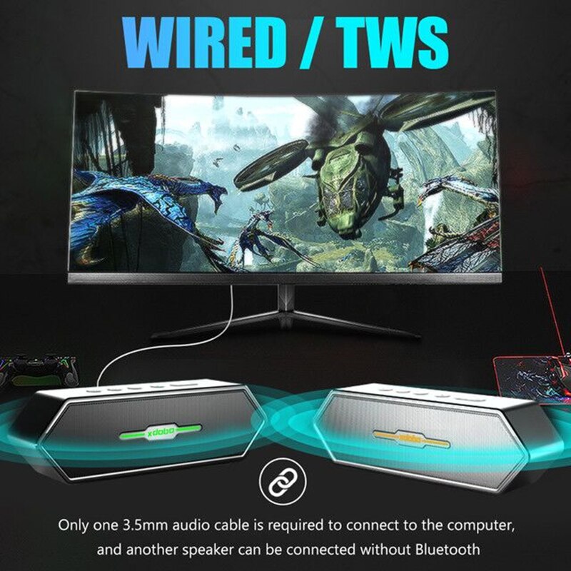 50w leistungsstarke, wasserdichte bluetooth-lautsprecher mit subwoofer, kräftigem bass, kabellosem gaming-lautsprecher, trendiger tragbarer soundbar in diamantform