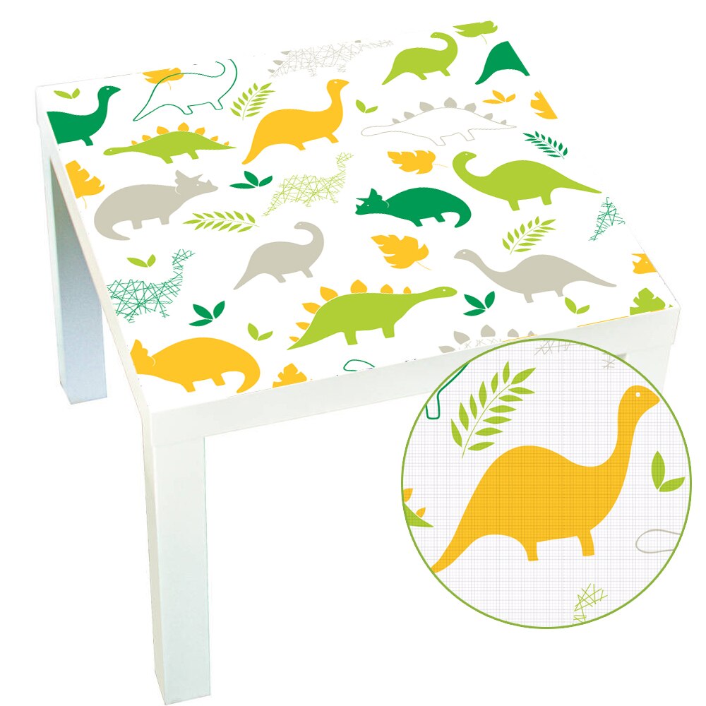 55x55cm Cartoon Dinosaur Tablecloth DIY Home Decor PVC Table Sticker For Kids Room Study Decoration Waterproof Desk Cover Decal