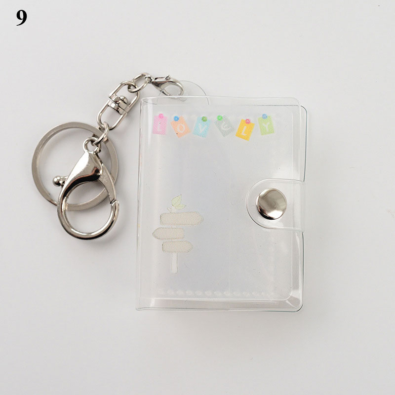1/2 Inch Photo Album Mini Photo Album with key chain photo Storage Book Mini Retro Photo Album PVC Transparent Shiny Photo Album: 9