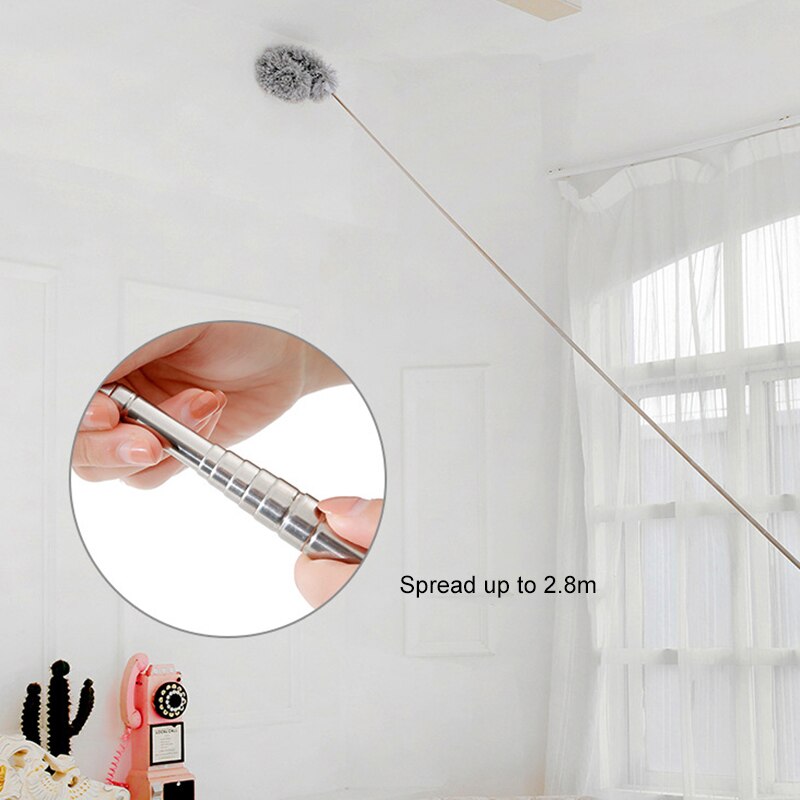 Telescopic Feather Duster Multipurpose Reusable Ceiling Furniture Cleaning Tool for Home Car Office UD88