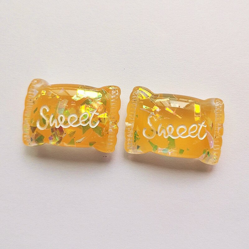 10 stücke Schleim Charms Candy Süße Zucker Polymer Schleim Box Spielzeug Für Kinder Charms Modellierung Ton DIY Zubehör Für Kinder: Yellow 10 Pieces