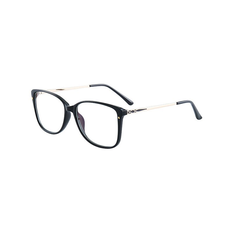 Gafas de montura completa TR90 para mujer, anteojos de cara delgada con forma cuadrada Retro, con luz azul, para Miopía: Negro