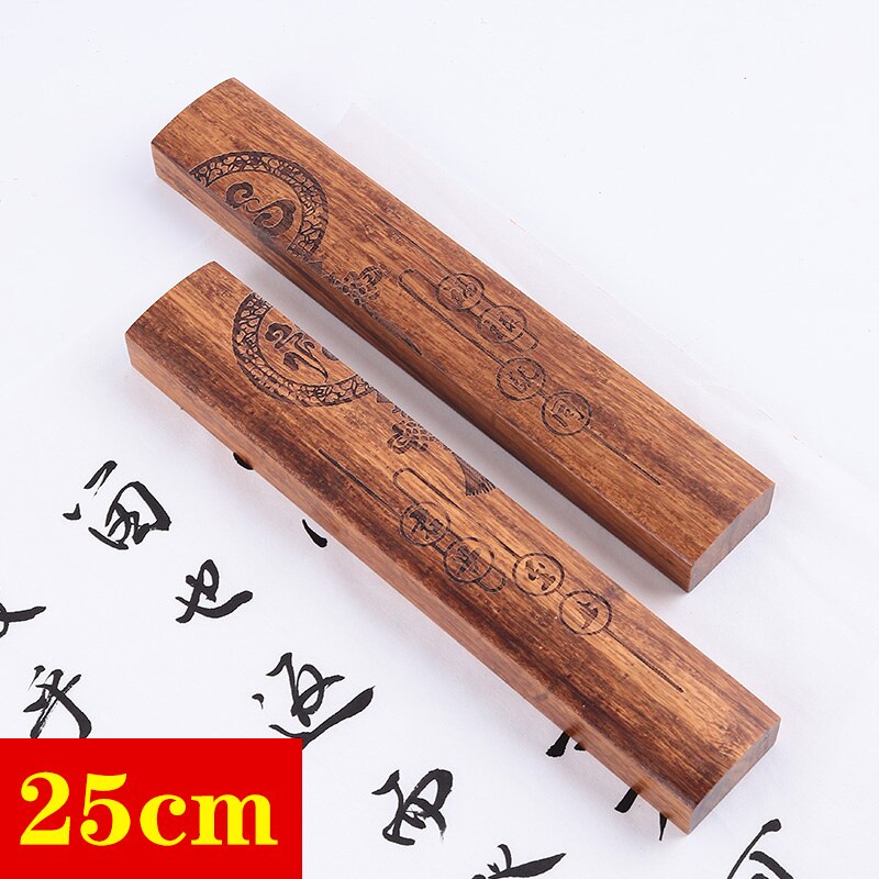 Chinese Houten Sculptuur Paperweights 2Pcs Brush Pen Schilderen Paperweights Multi-Size Pisa Papeles Palissander Papier Drukken Prop: E