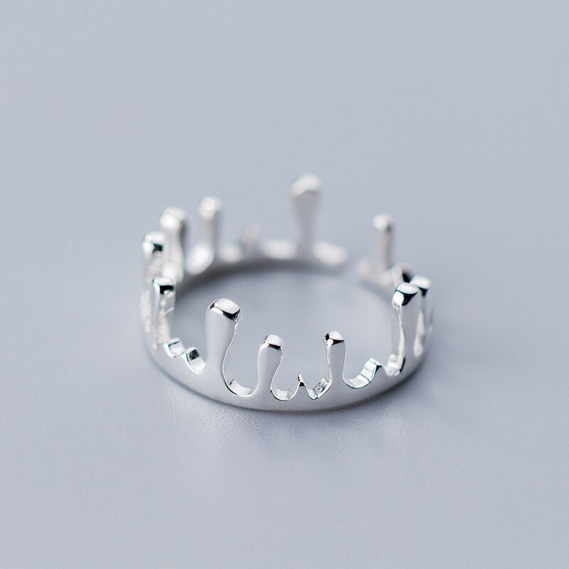 La Monada 50-53mm Rings 925 Sterling Silver Woman Small Crown Silver 925 Ring Jewelry Minimalist Women Silver Ring 925 Female: Default Title