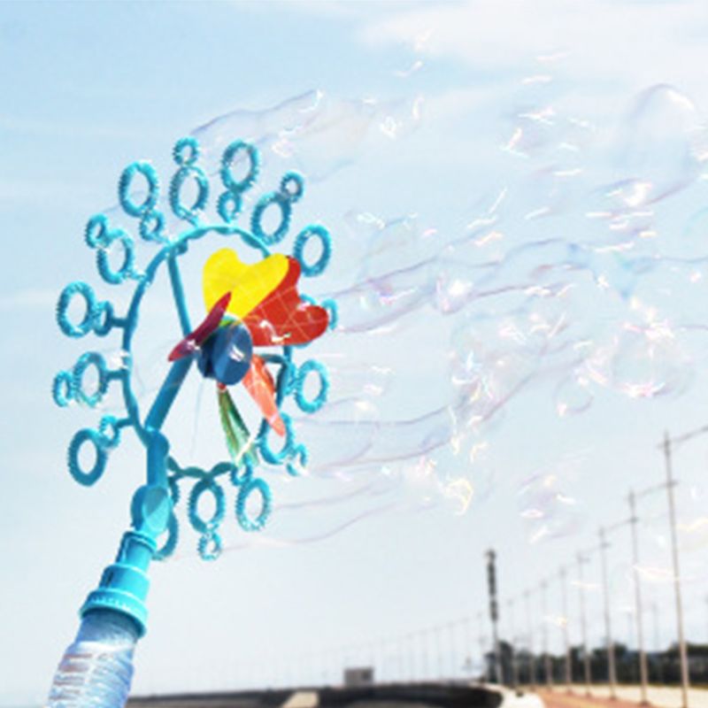 Divertente per Bambini tutto'aperto Giocattoli Doppio Foro Mulino A Vento sbarra Bolla di Sapone Acqua bolla macchina bolla per Bambini Regalo Di Natale