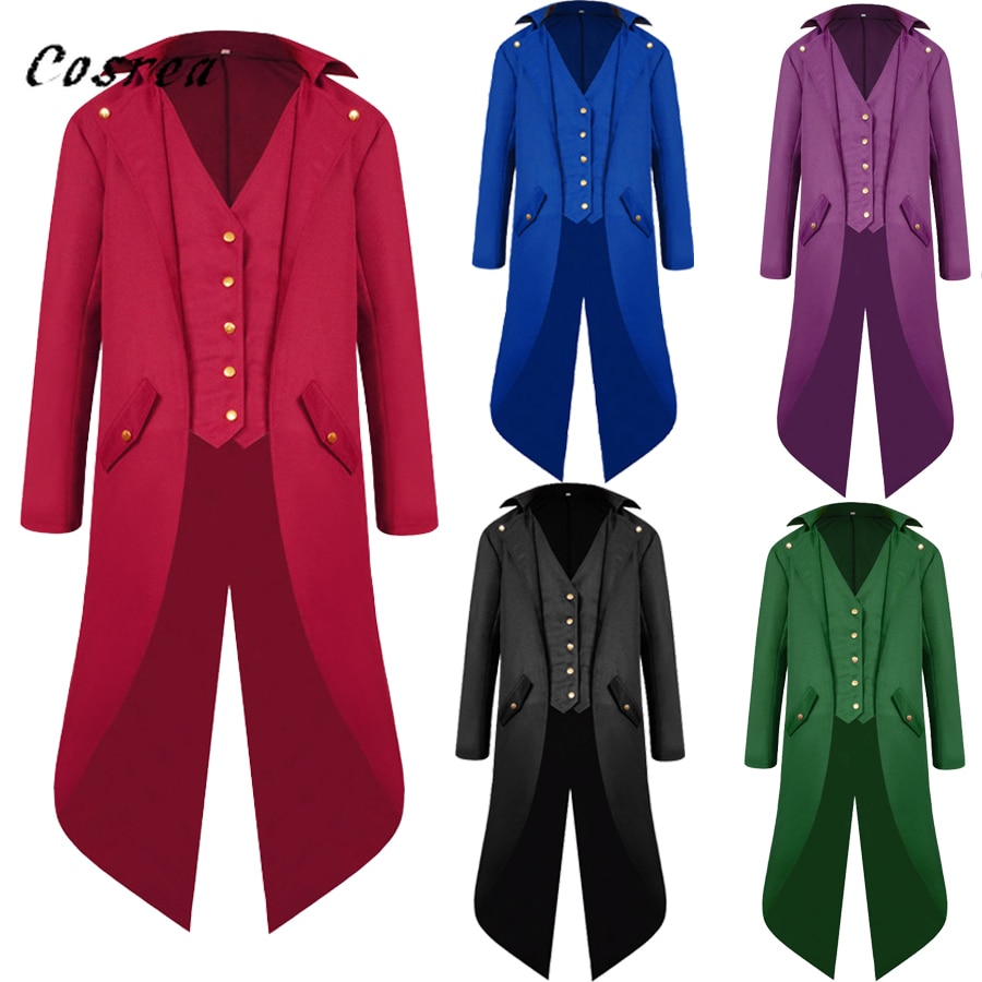 Mittelalterlichen retro verrotten Rauchen Frack Herren Jacke Mäntel Schwalbenschwanz Staub Cosplay Dampf Punk Kostüm Palast Kleid Europa Uniform
