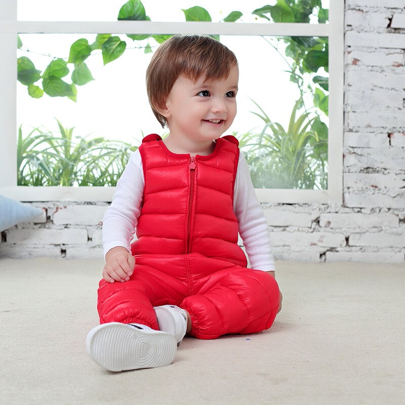 CITRUS Children Braces Pants Down Trousers Baby Boy Girl Cotton Thickening Winter Warm Down Trousers Braces Pants