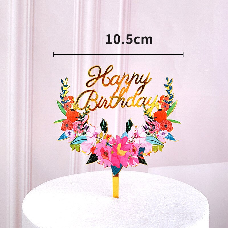 Joyeux anniversaire gâteau Topper acrylique lettre décoration de gâteau fournitures de fête joyeux anniversaire noir gâteau décorations: A7