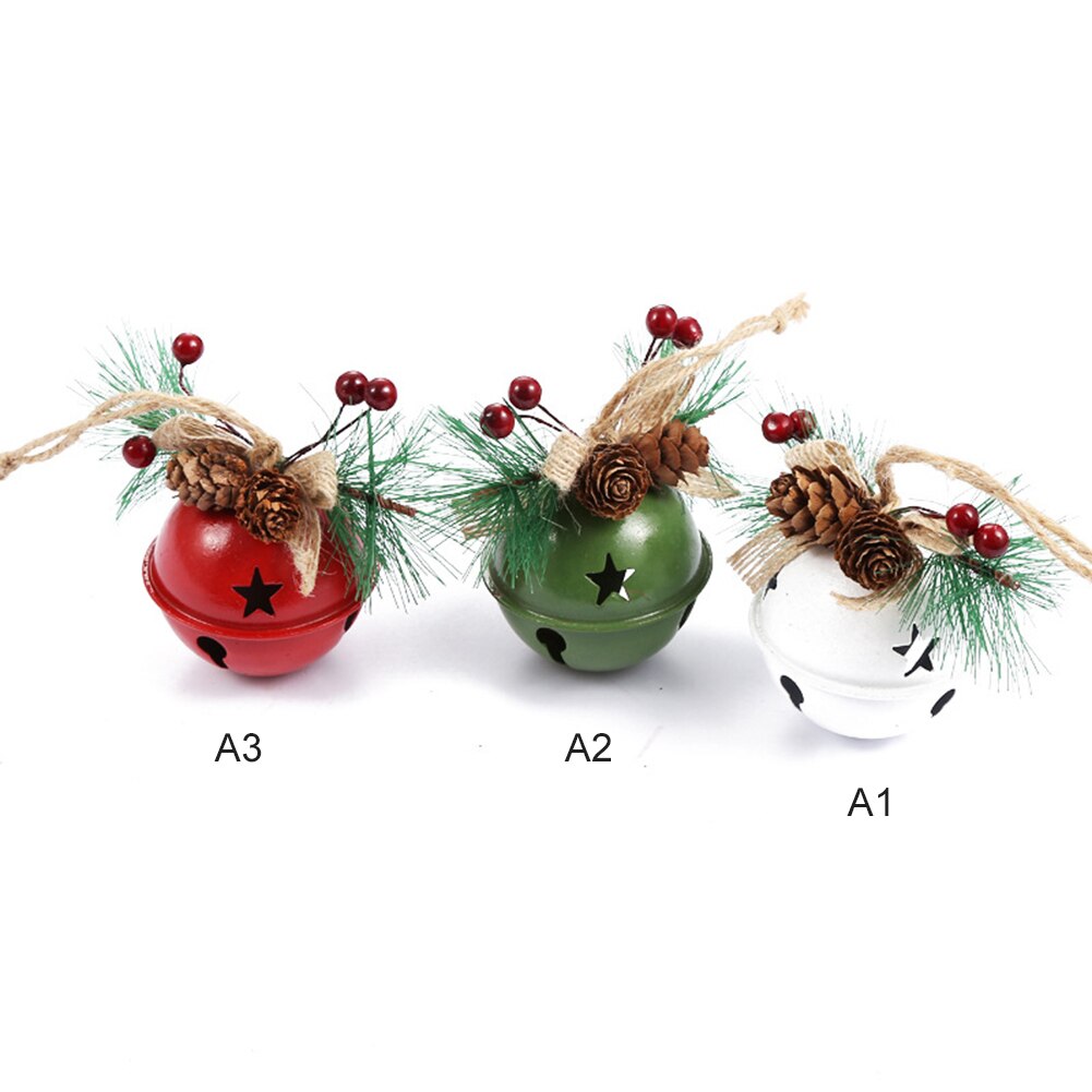 Christmas Bell Iron Xmas Tree Hanging Pendant Jingle Bell Painted Bells Red Green White Home Decoration Christmas Ornament