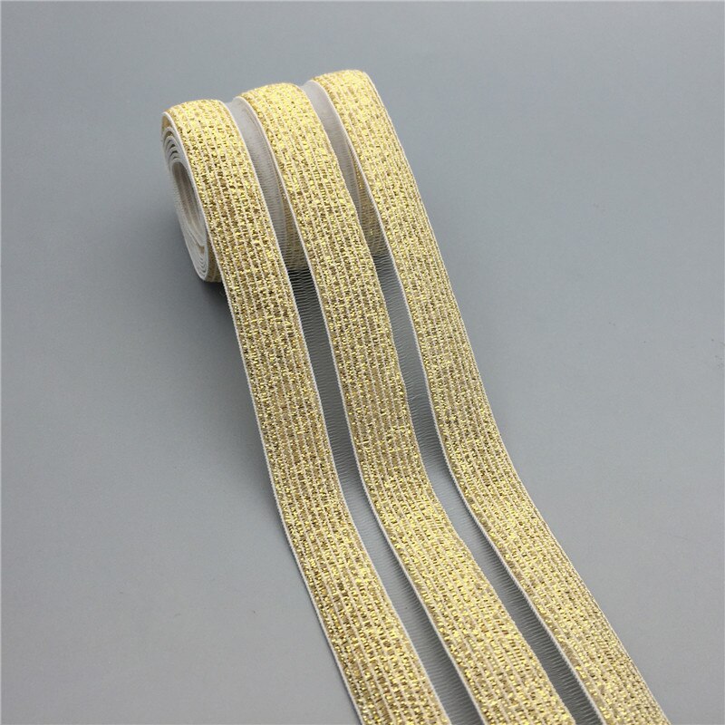 Zwart Wit Elastische Band 50 Mm 90 Mm Glitter Goud Zilver Mesh Kledingstuk Elastische Riem Meisje Jurk Naaien Diy Ambachten accessoires 1 Meter: Glitter gold / 50mm