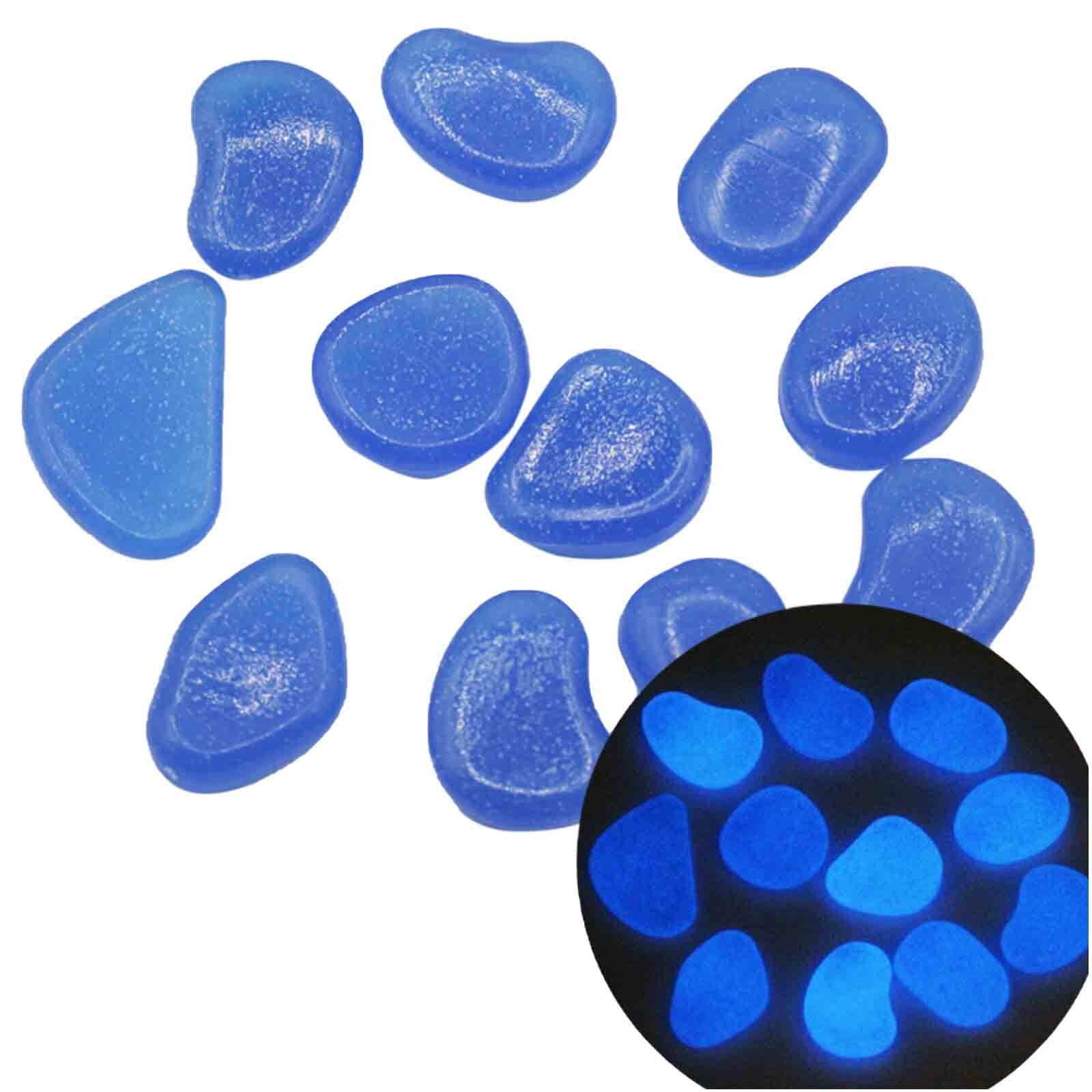 100pcs Glow in the Dark Garden Pebbles Glow Stones Rocks for Walkways Garden Path Patio Lawn Garden Yard Decor Luminous Stones: L
