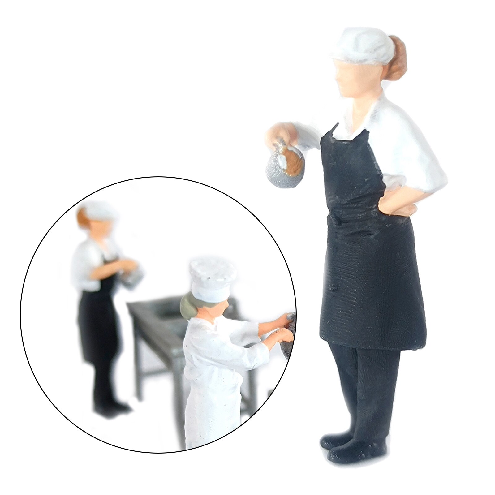 1/64 Scale Resin Mini Figures People Railway Scenery Miniature Model: Chef Black 2