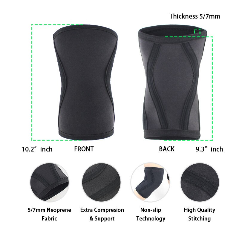 Genouillères en néoprène à Compression de 7mm, protection des genoux, CrossFit, haltérophilie