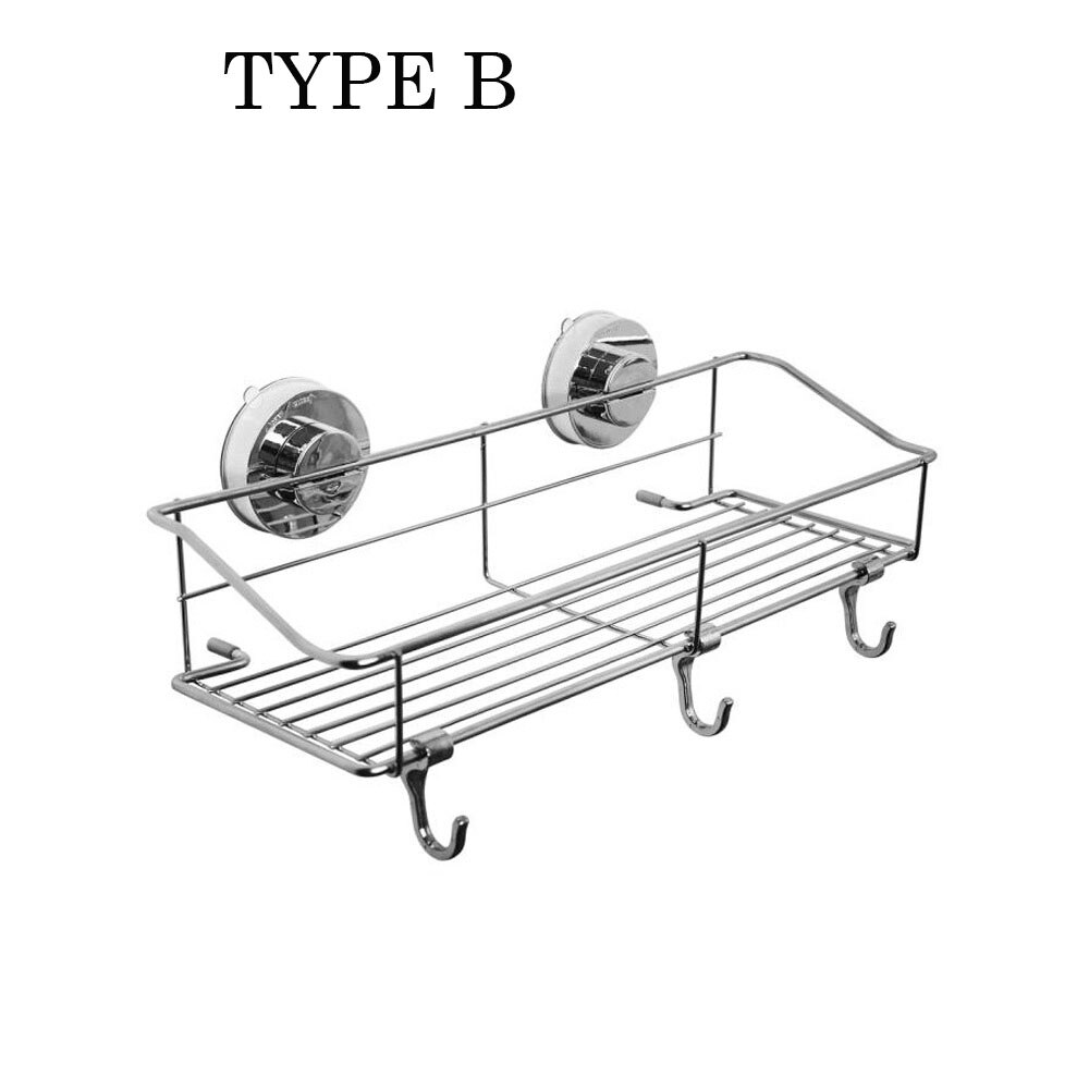 Stainless Steel No Drilling Bathroom Shelf Qrganizer Corner Shelf Caddy Bathroom Plastic Corner Shelf Shower Storage Wall Holder: type B