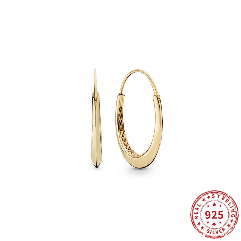 925 sterlingsilber-ohrringe, goldene runde creolen für damen, feiner schmuck für geburtstagsfeiern