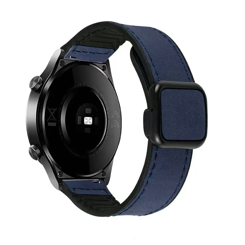 Silikon lærrem til xiaomi watch 2 pro  s4 s3 s2 s1 pro active 22mm magnetisk rem til mi watch color miwatch 2 unisex: Kullsvart