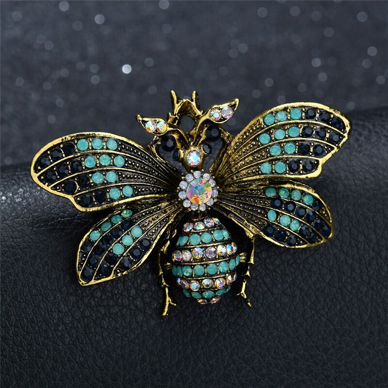 Terreau Kathy Insect Bumble Bee Broche Voor Vrouwen Mannen Bee Sieraden Goud Kleur Geel Enamel Broches Rhinestone Dragonfly Sieraden: b477