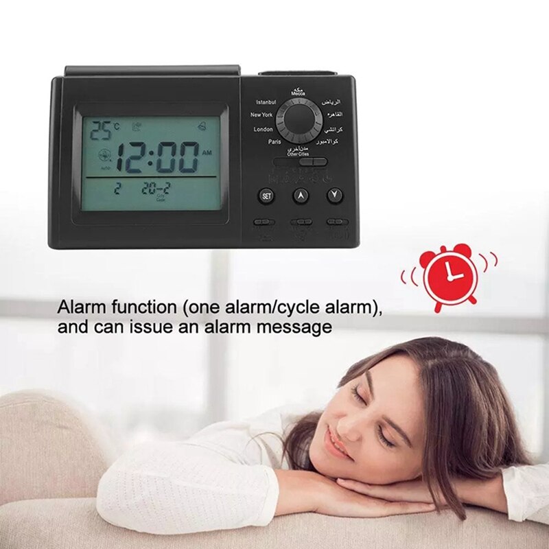 Automatic Digital Clock Prayer Alarm Islamic Azan Muslim Prayer Alarm Clock LED Display Home Church Alarm Clock Decor