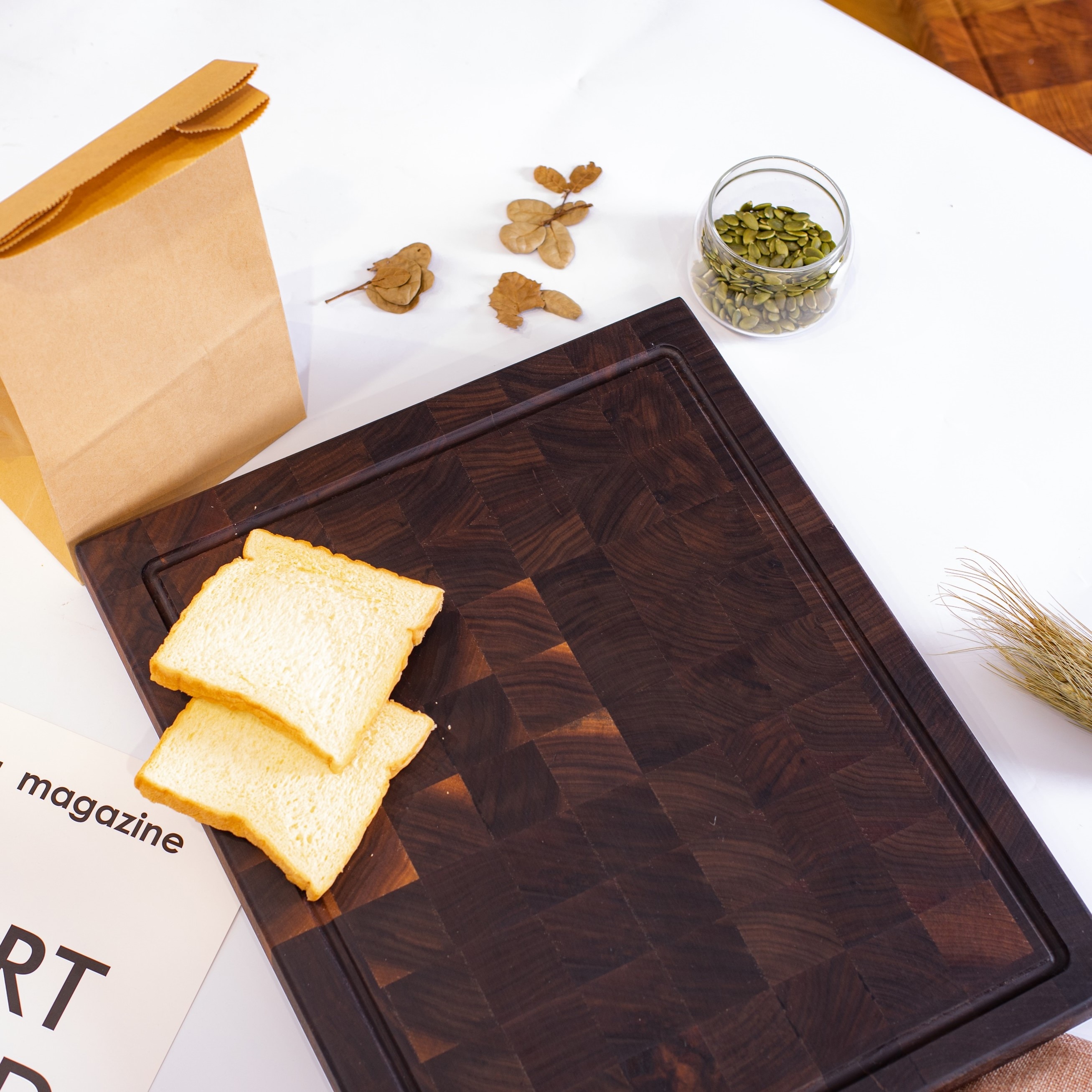 walnut wood chess cutting board end -grain cutting board wood chopping blocks