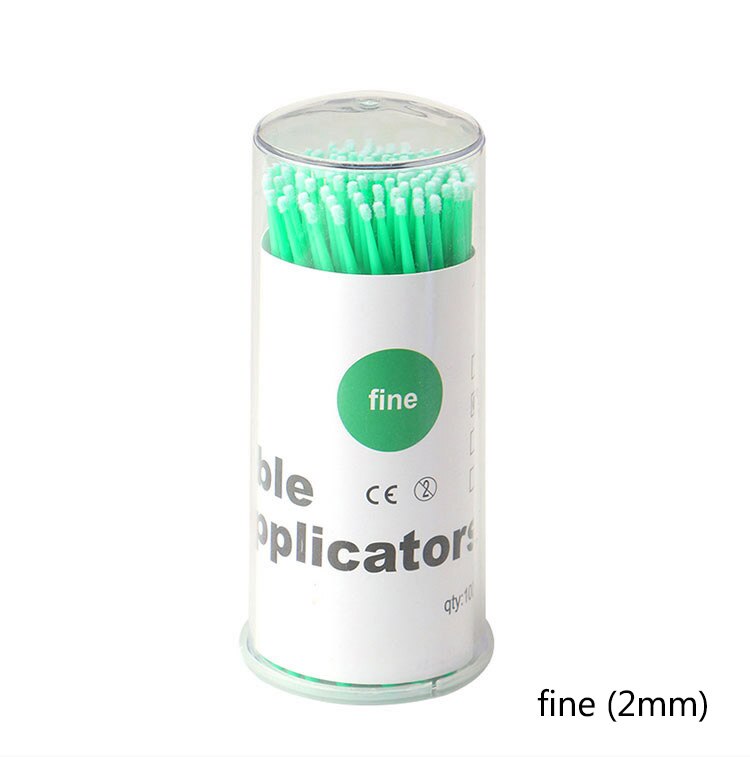 VVHUDA-Mini cepillos desechables, 100 Uds., varitas para extensiones, sin pelusa, microcepillo, punta de microfibra, aplicador de maquillaje: 2mmbox