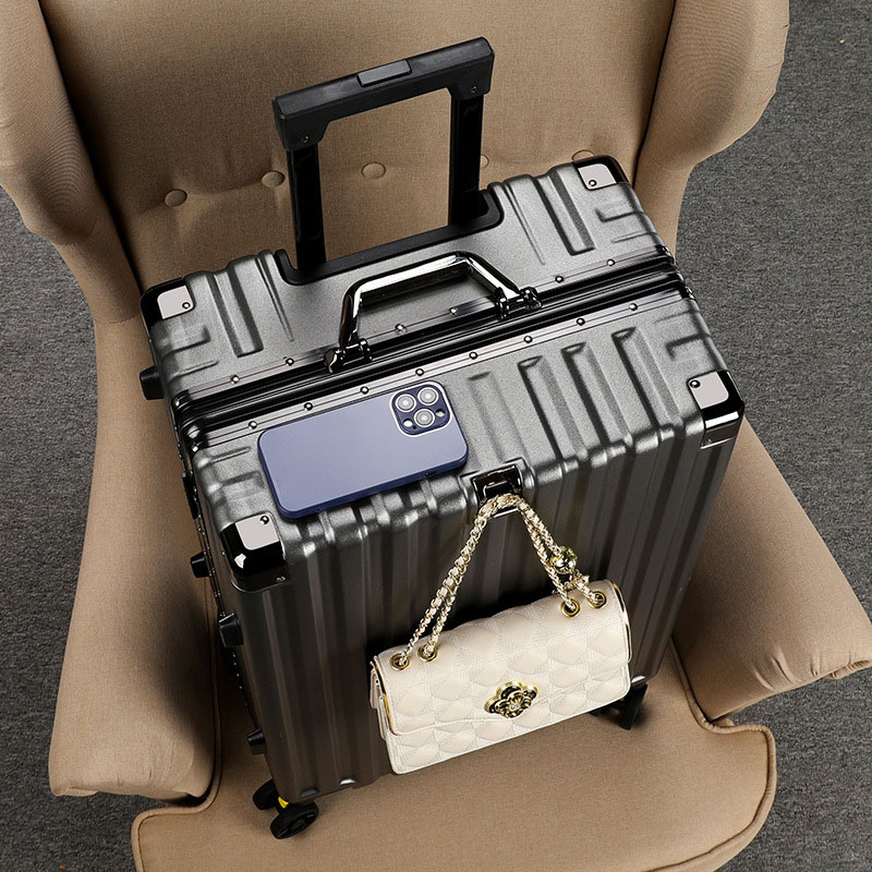 Aluminum Frame Suitcase Universal Wheel Boarding Rolling Luggage Lightweight Trolley Case Combination TSA Lock 20/22/24/26 Inch: Clear / 26Inches 650mm