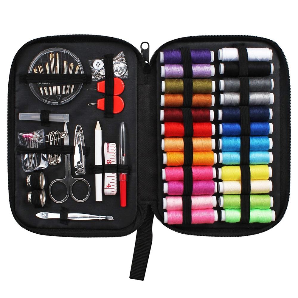 90pcs Sewing Kits DIY Multi-function Sewing Box Set for Hand Quilting Stitching Embroidery Thread Sewing Accessories: 90pcs