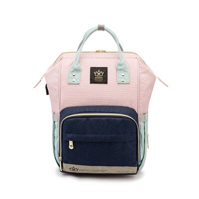 Eenhoorn Gedrukt Mama Rugzak Grote Capaciteit Anti Morsen Multi-Functionele Verpleging Reizen Mother 'S Tas: Princess Pink
