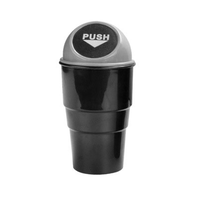 Cubo de basura para coche, contenedor de basura automático, caja para polvo, color amarillo, rojo, azul, negro y gris: Gris