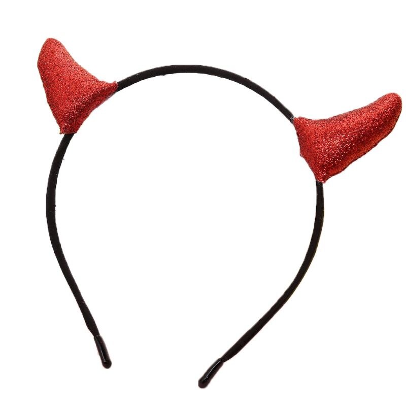 Kvinner jente halloween pannebånd glitter paljetter djevelen horn cosplay fest hår bøyle axyd: R