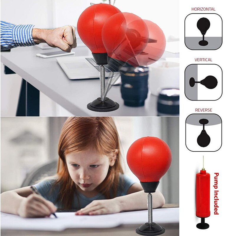 Boxing Punching Bag Decompression Inflatable Free-Stand Tumbler Sucker Desktop Boxing Vent Ball Pressure Relief Office Artifact