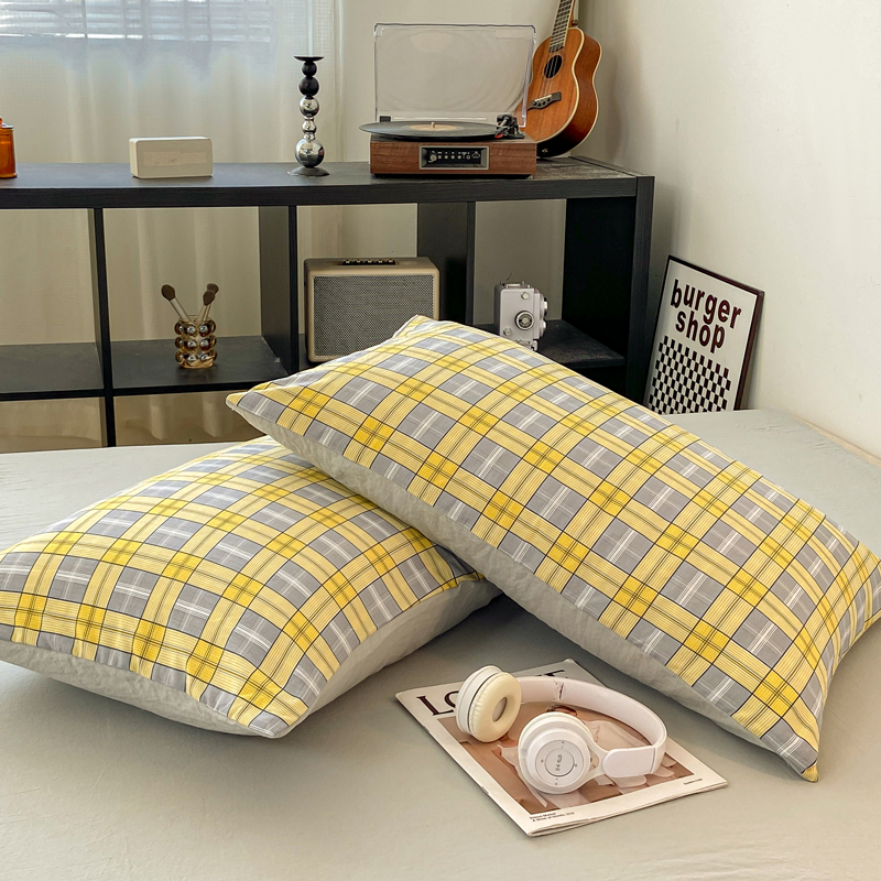 2 uds fundas de almohada suaves funda de almohada rectangular estilo a cuadros funda de almohada 48x74cm fundas de cojín funda almohada funda de almohada para cama de casa: Morado