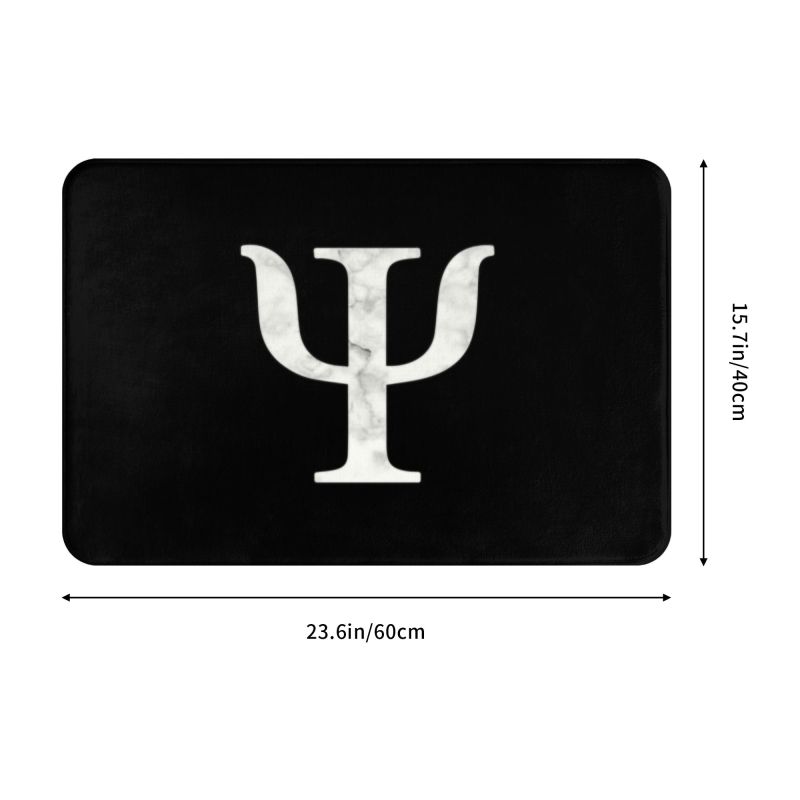 Custom Psychology Marble Psi Symbol Doormat Anti-Slip Entrance Room Door Floor Mat Psychologist Teacher Garden Carpet Rug