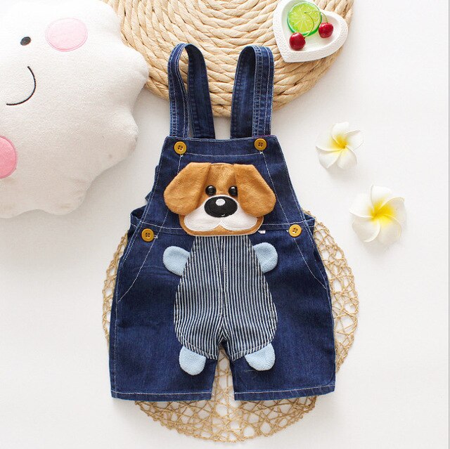 1 2 3T Baby Kleding Jongens Meisjes Jeans Overalls Shorts Peuter Denim Rompertjes Leuke 3D Cartoon Hond Bebe Broek zomer Bib Kleding: 2T