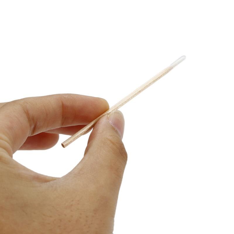 100 stuks katoenen wegwerp ultra-kleine wattenstaafjes oorreinigers houten wattenstaafjes wattenstaafjes puntige kop wimperlijm make-up cosmetica